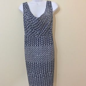 NWT Gap Navy White Maternity Drape Abstract Dress